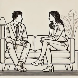 A-line-art-illustration-of-two-professionals-engaged-in-a-confidential-conversation